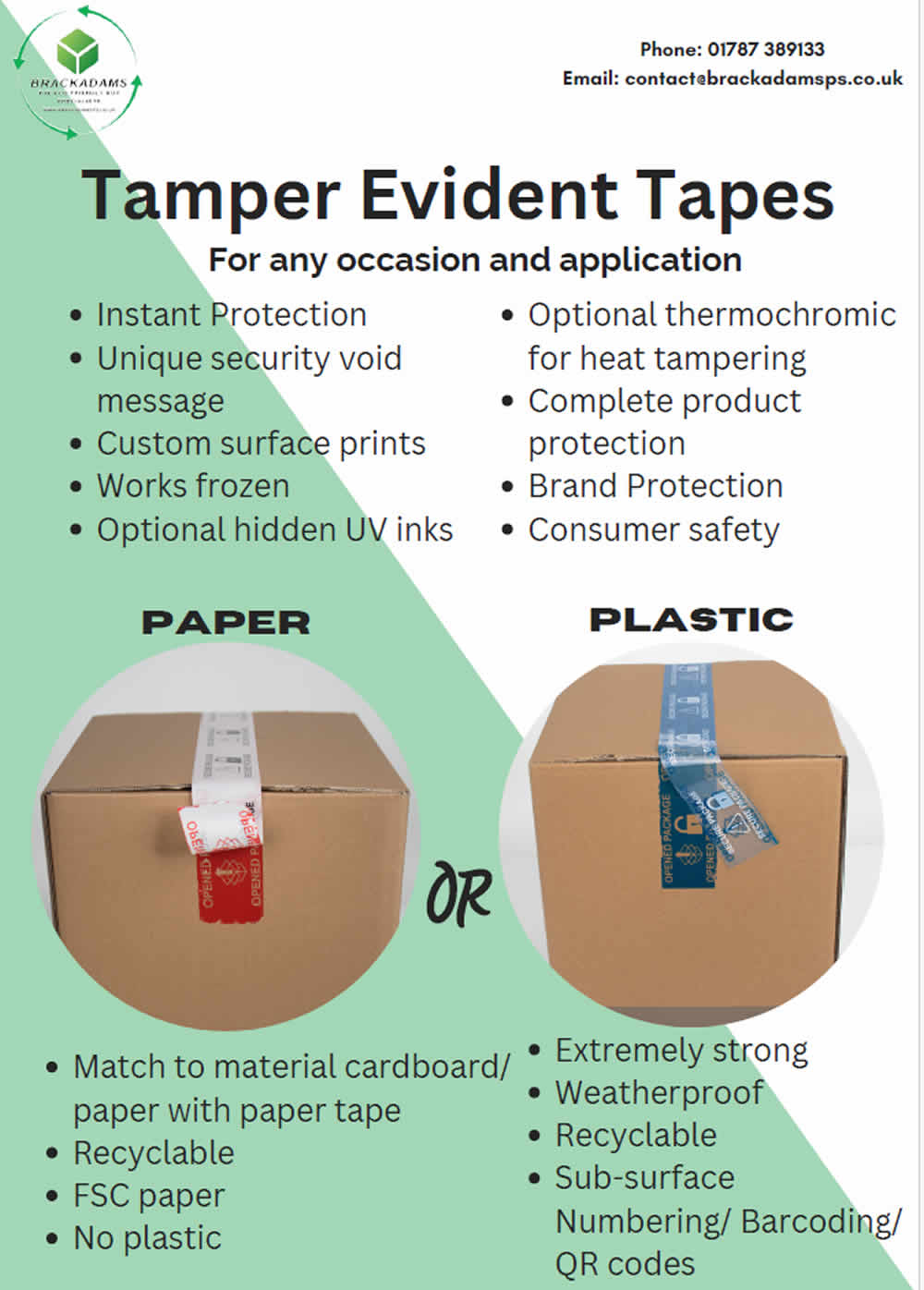 Tamper Proof Tape | Brackadams PS